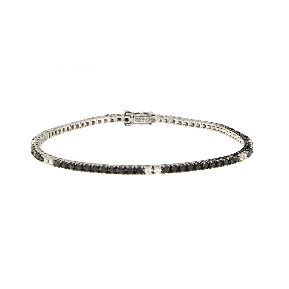 Bracciale Tennis DAVITE&DELUCCHI Oro, Diamanti Bianchi e Neri