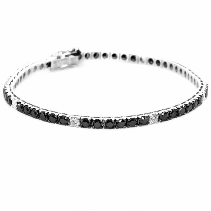 Bracciale Tennis DAVITE&DELUCCHI Oro, Diamanti Bianchi e Neri
