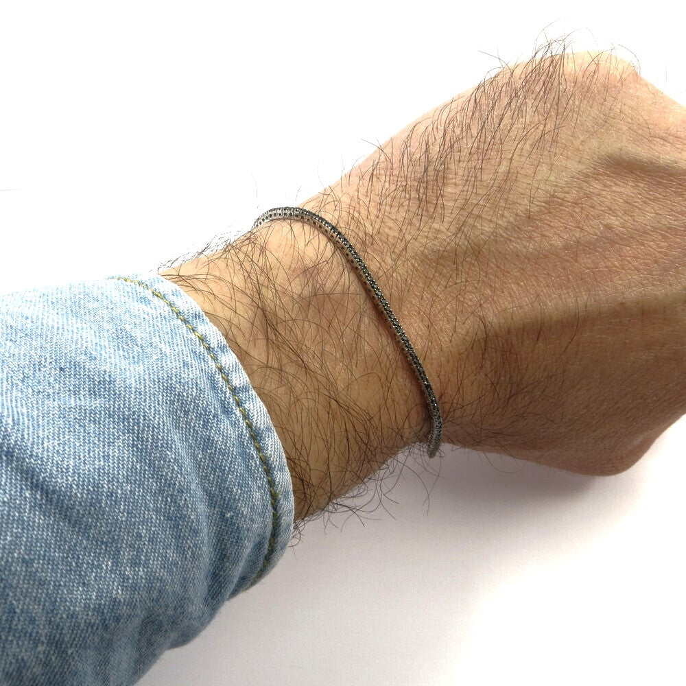 Bracciale Tennis DAVITE&DELUCCHI Oro, Diamanti Bianchi e Neri