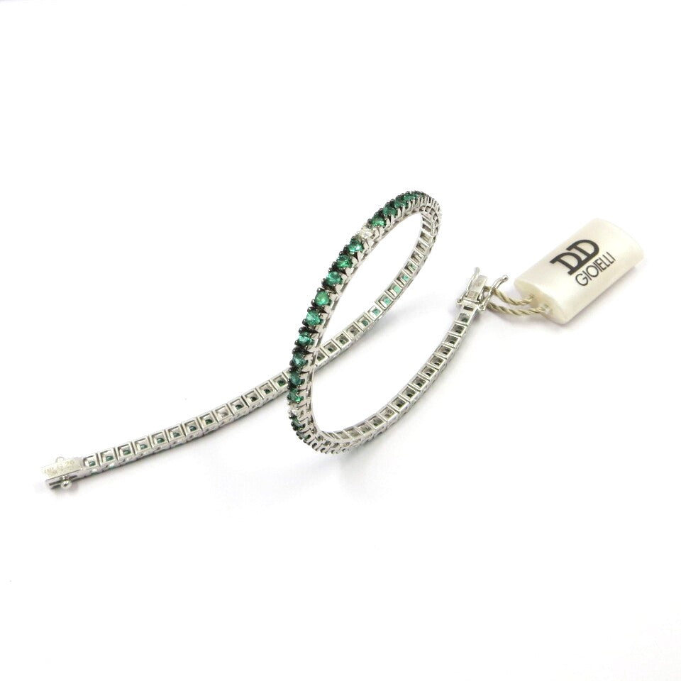 Bracciale Tennis DAVITE&DELUCCHI Oro Diamanti e Smeraldi