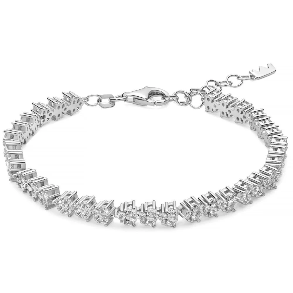Bracciale Donna Miluna Argento e Topazi Bianchi