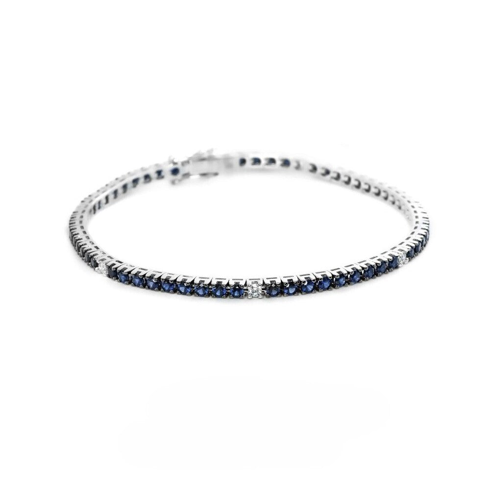 Bracciale Tennis DAVITE&DELUCCHI Oro Diamanti e Zaffiri