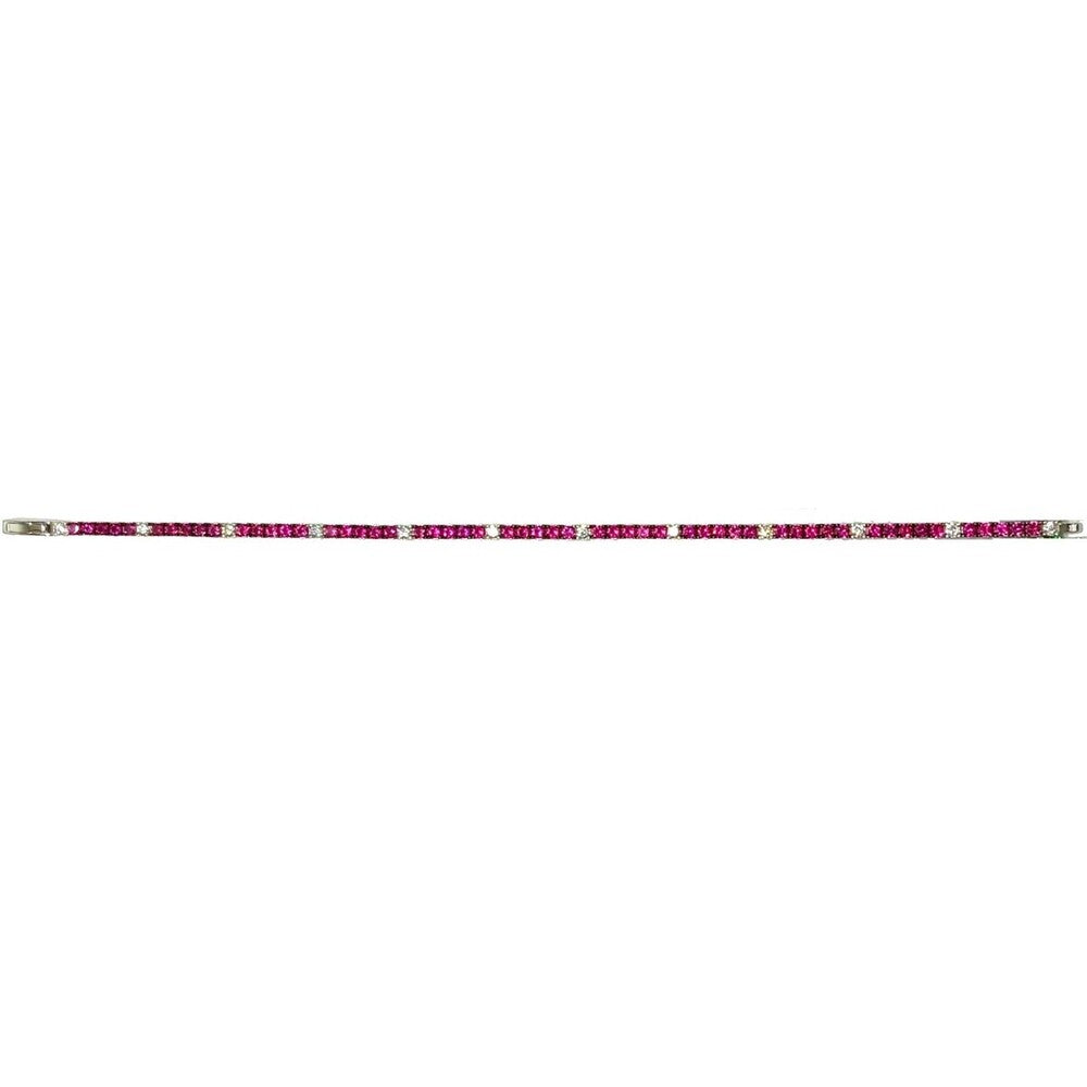Bracciale Tennis Zancan in Argento con Zirconi Rossi e Bianchi