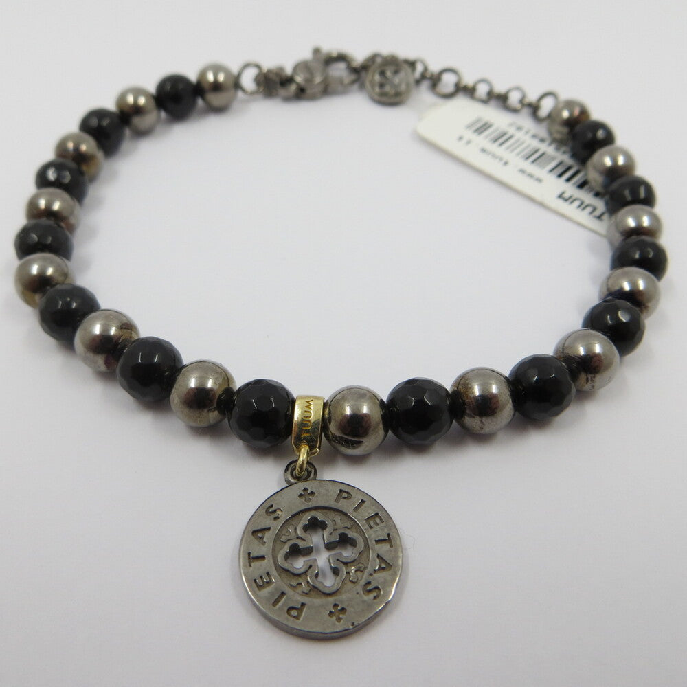 Bracciale TUUM Settedoni PIETAS Argento, Onice, Oro