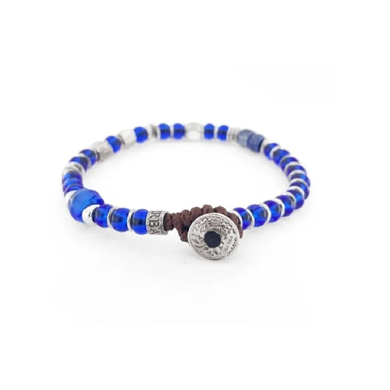 Bracciale Uomo Gerba Murrine Blu e Argento