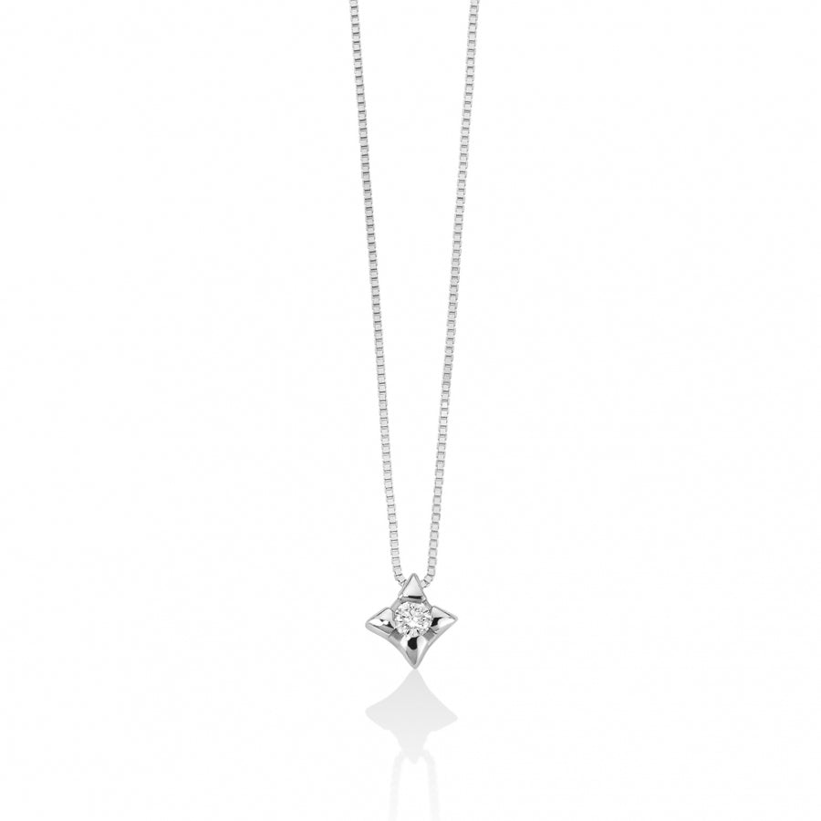 Collana MILUNA punto luce oro bianco e brillanti