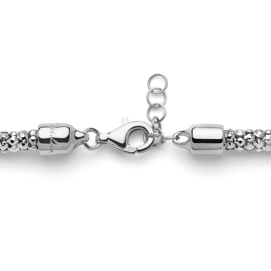 Bracciale Miluna con maglia coreana, in argento con perla