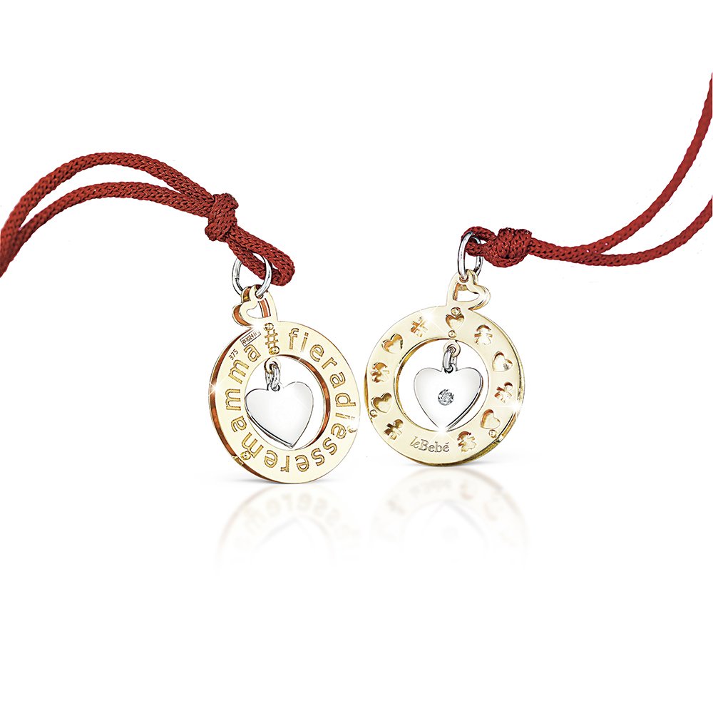 Ciondolo in oro Le Bebè Cuore di Mamma Fiera di essere Mamma