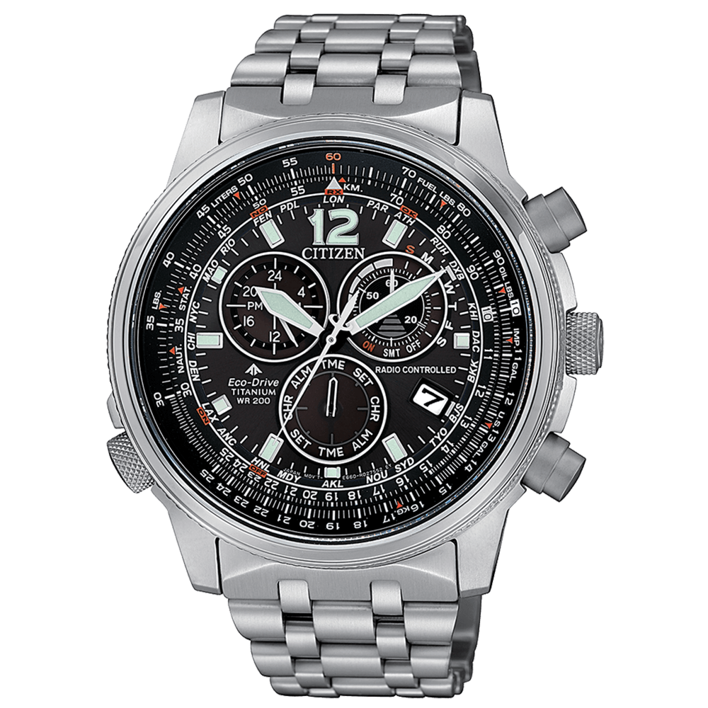 Orologio Citizen Eco Drive in Titanio Crono Pilot Radiocontrollato