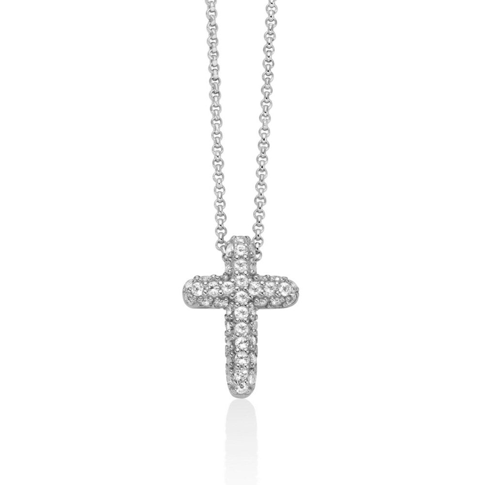 Collana MILUNA Pendente Croce in Argento e Topazi