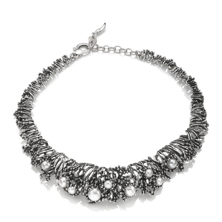 Collana Giovanni Raspini Anemone Argento e Perle