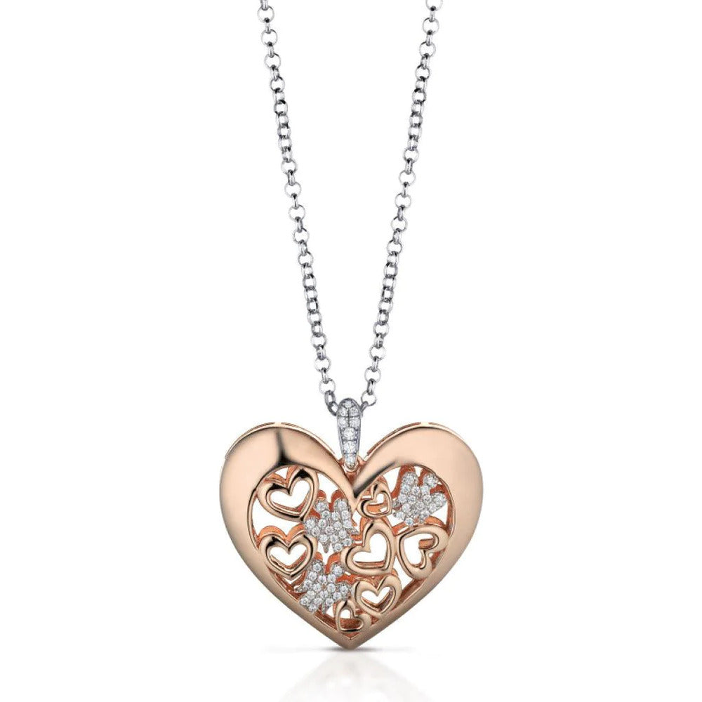 Collana con Angeli e Cuori Argento e Zirconi Roberto GIANNOTTI