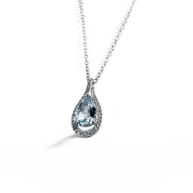 Collana DAVITE&DELUCCHI Pendente Acquamarina e Diamanti