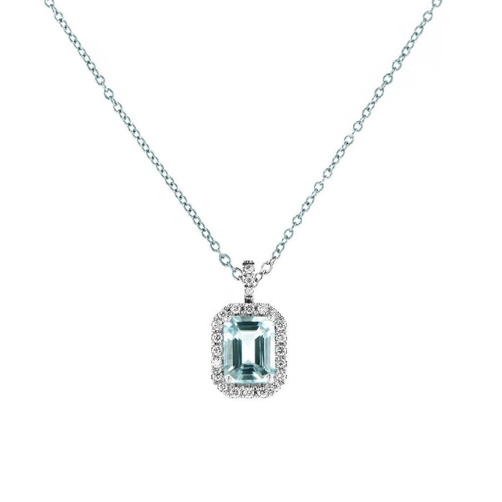 Collana DAVITE & DELUCCHI Oro con pendente Acquamarina e Diamanti