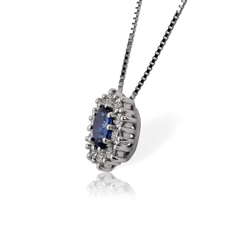 Collana con pendente DAVITE&DELUCCHI Oro Diamanti e Zaffiro