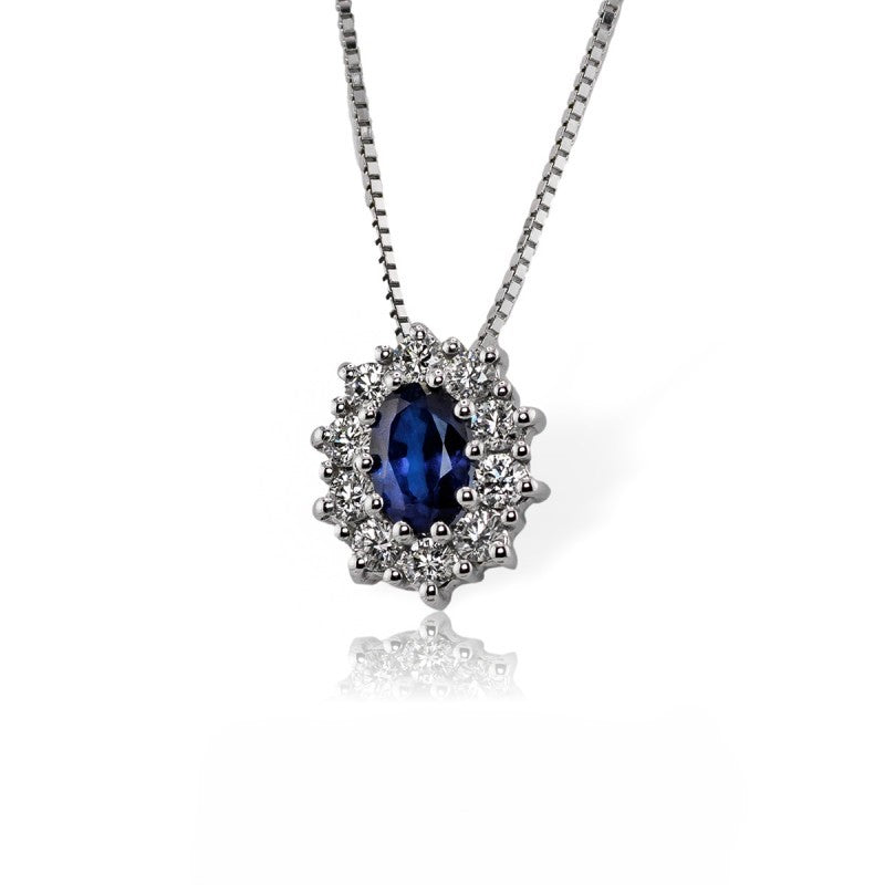 Collana con pendente DAVITE&DELUCCHI Oro Diamanti e Zaffiro