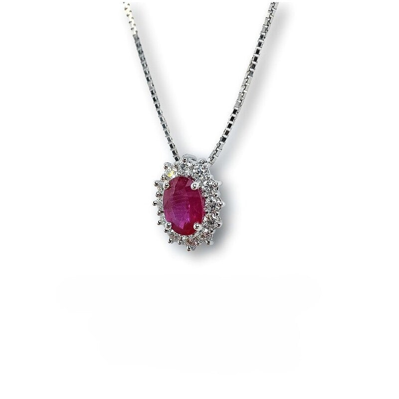 Collana con pendente DAVITE&DELUCCHI Oro, Diamanti e Rubino
