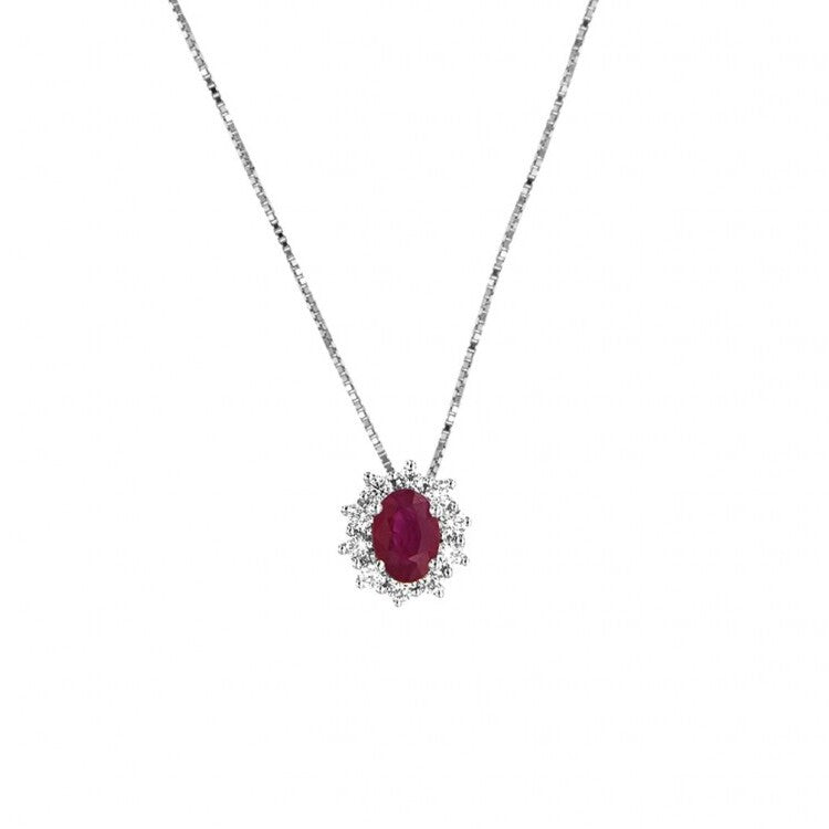 Collana con pendente DAVITE&DELUCCHI Oro, Diamanti e Rubino