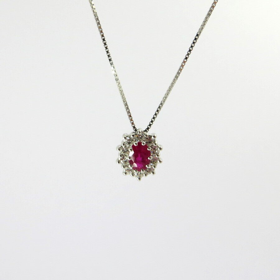 Collana con pendente DAVITE&DELUCCHI Oro, Diamanti e Rubino
