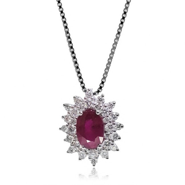 Collana con pendente DAVITE&DELUCCHI Oro, Diamanti e Rubino