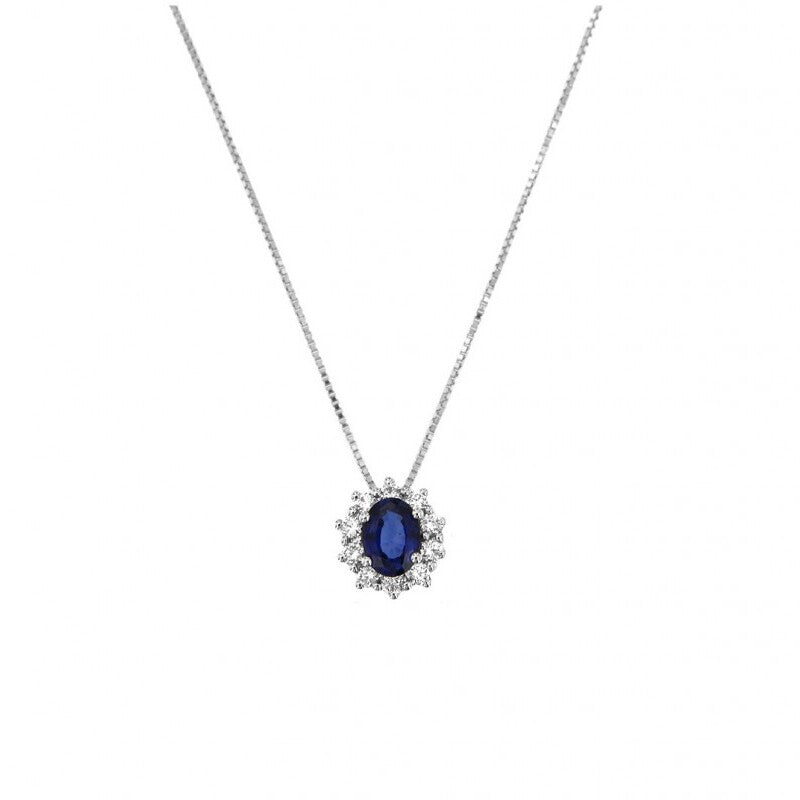 Collana con pendente DAVITE&DELUCCHI Oro Diamanti e Zaffiro