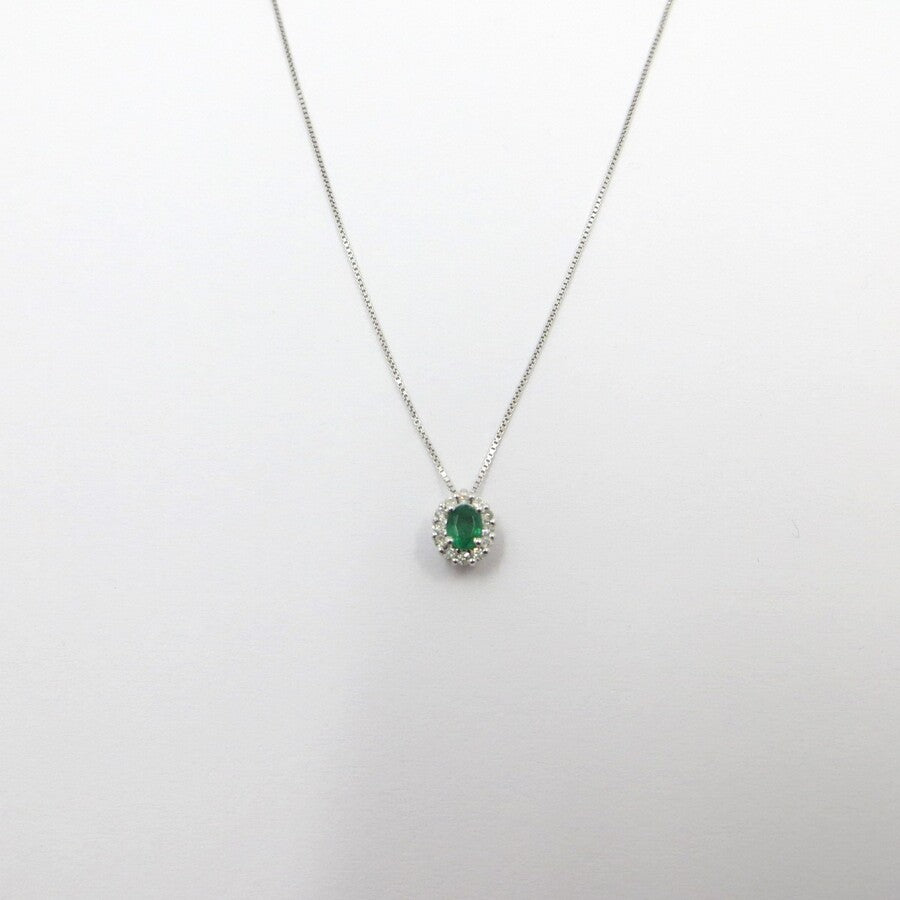 Collana con pendente DAVITE&DELUCCHI Oro, Diamanti e Smeraldo