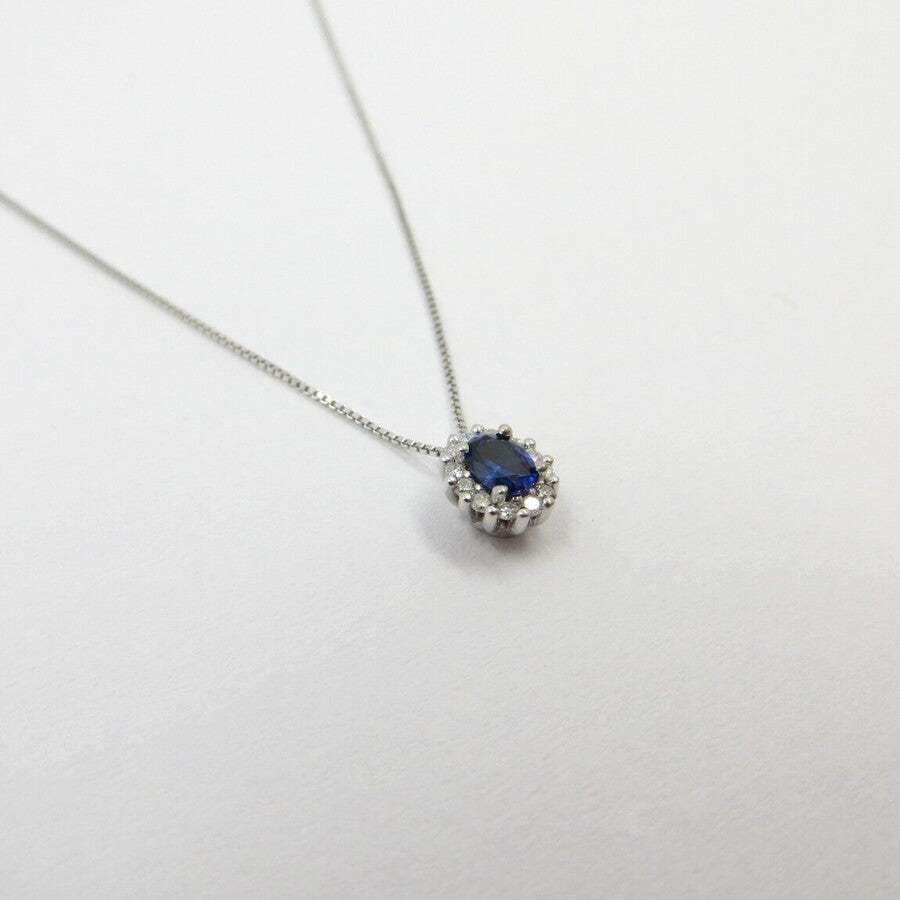 Collana con pendente DAVITE&DELUCCHI Oro, Diamanti e Zaffiro