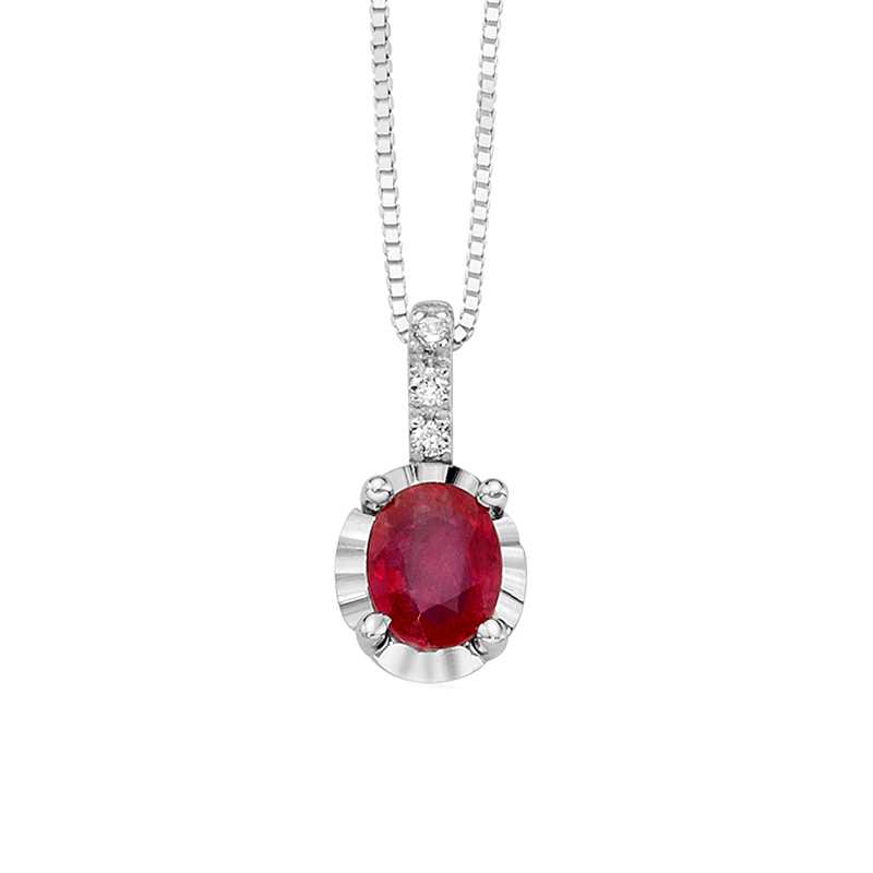 Collana MILUNA Oro, Diamanti e Rubino