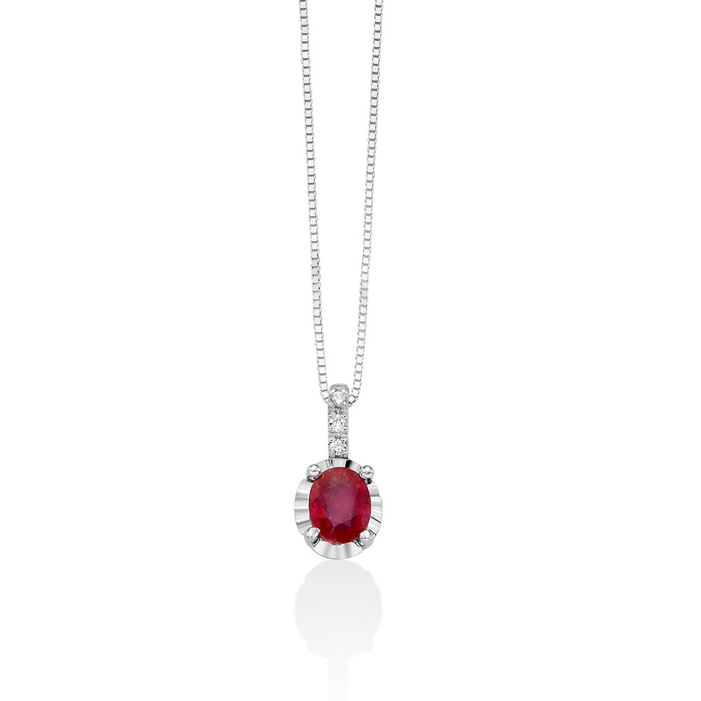 Collana MILUNA Oro, Diamanti e Rubino