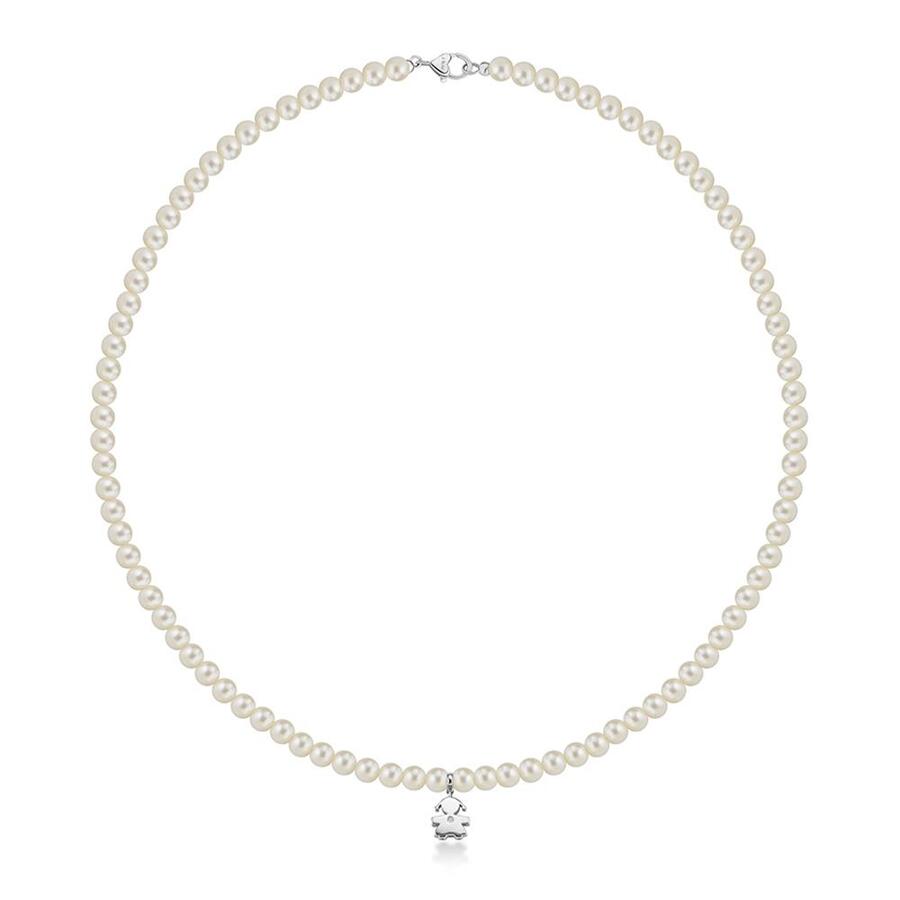 Collana LeBebè Sagoma Bimba Le Perle Oro Bianco e Diamante