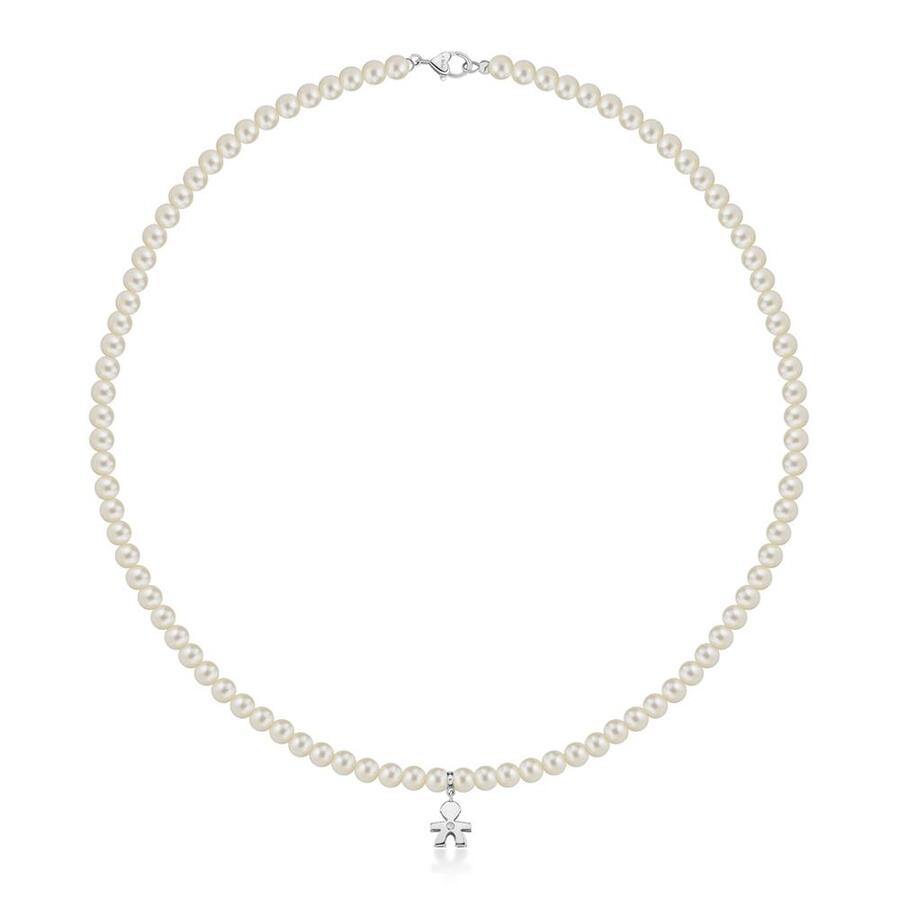 Collana LeBebè Sagoma Bimbo Le Perle Oro Bianco e Diamante