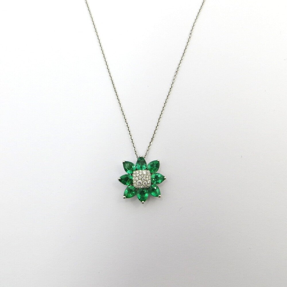 Collana GIORGIO VISCONTI Fiore Oro, Smeraldi e Diamanti