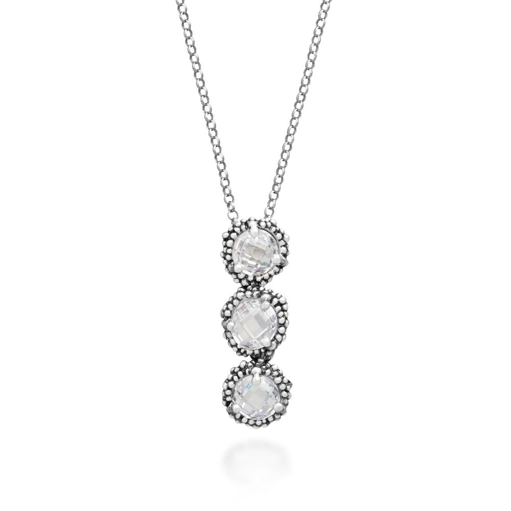 Collana Giovanni Raspini Pendente Cascata Shine Argento e Zirconi