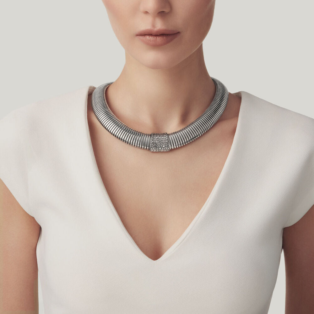 Collana Giovanni Raspini Tubogas Croco in Argento