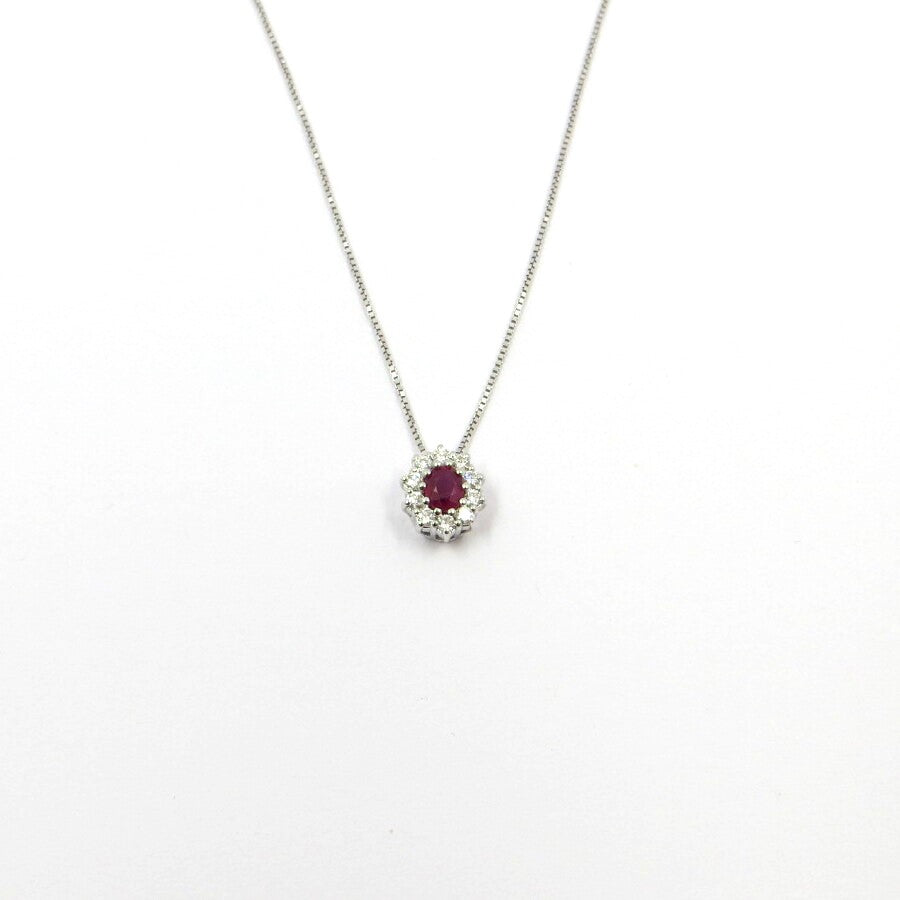 Collana con pendente DAVITE&DELUCCHI Oro Diamanti e Rubino
