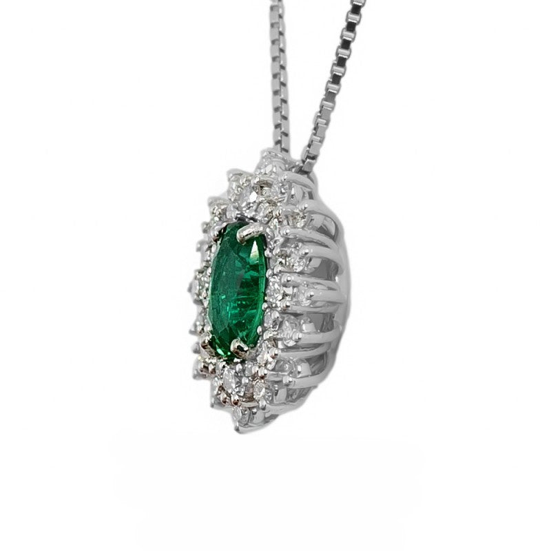 Collana con pendente DAVITE&amp;DELUCCHI Oro Diamanti e Smeraldo