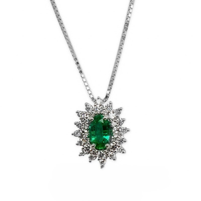 Collana con pendente DAVITE&amp;DELUCCHI Oro Diamanti e Smeraldo