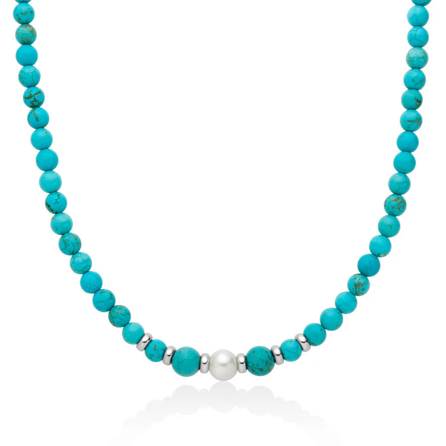 Collana Miluna Terra e Mare Perla e Turchese