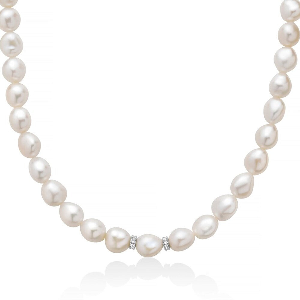 Collana Miluna Perle Oriente Argento e Topazi