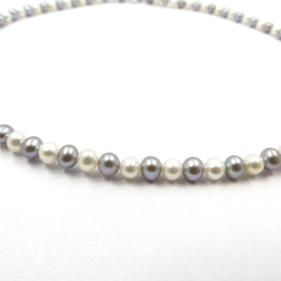 Collana Girocollo MILUNA Perle Bianche e Grigie