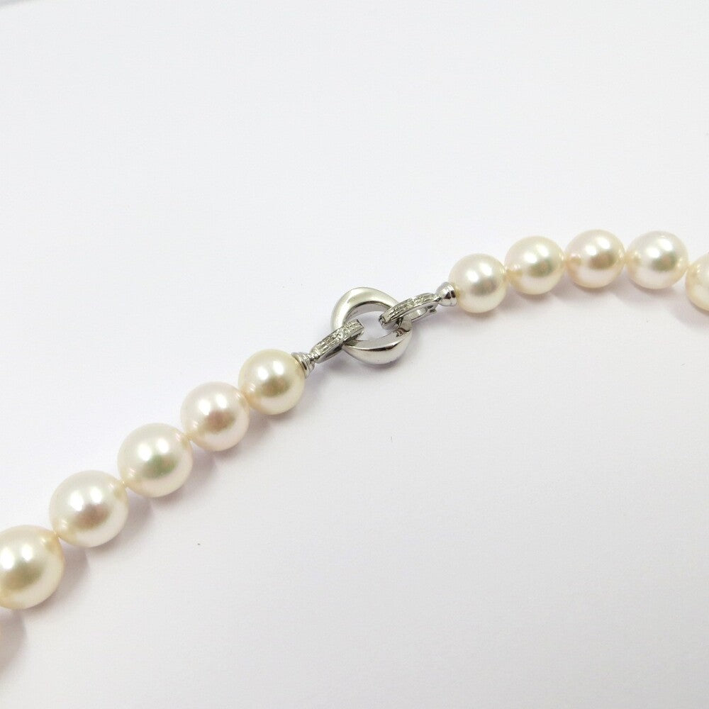 Collana NIMEI Oro Bianco, Perle Akoya spec. Antiqua e Diamanti