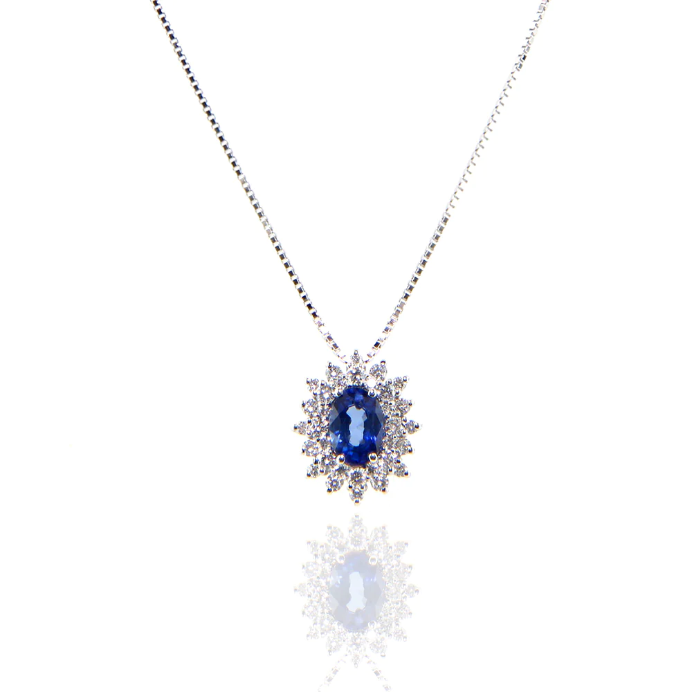 Collana con pendente DAVITE&DELUCCHI Oro Diamanti e Zaffiro