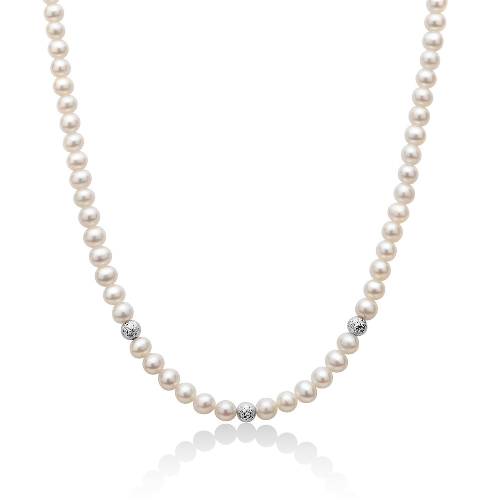 Collana di Perle Miluna con sfere in Oro sfaccettate