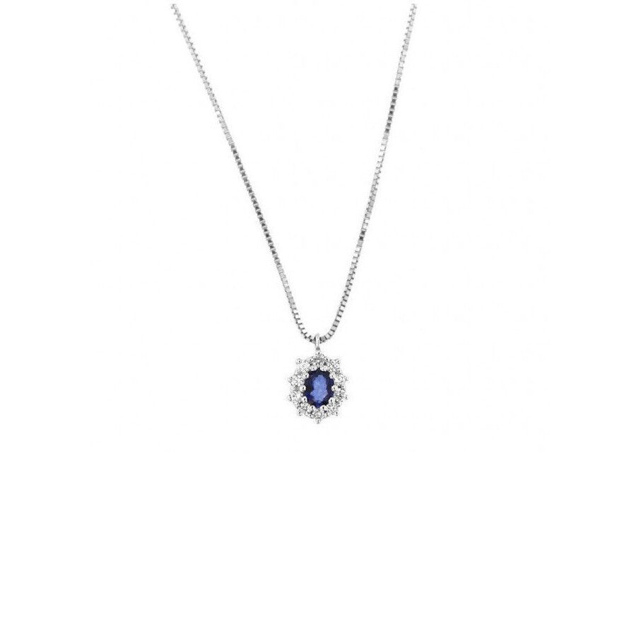 Collana con pendente DAVITE&DELUCCHI Oro, Diamanti e Zaffiro