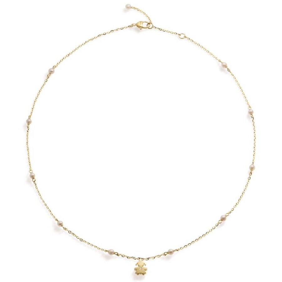 Collana leBebè Le Perle Sagoma Bimba Oro Giallo e Diamante