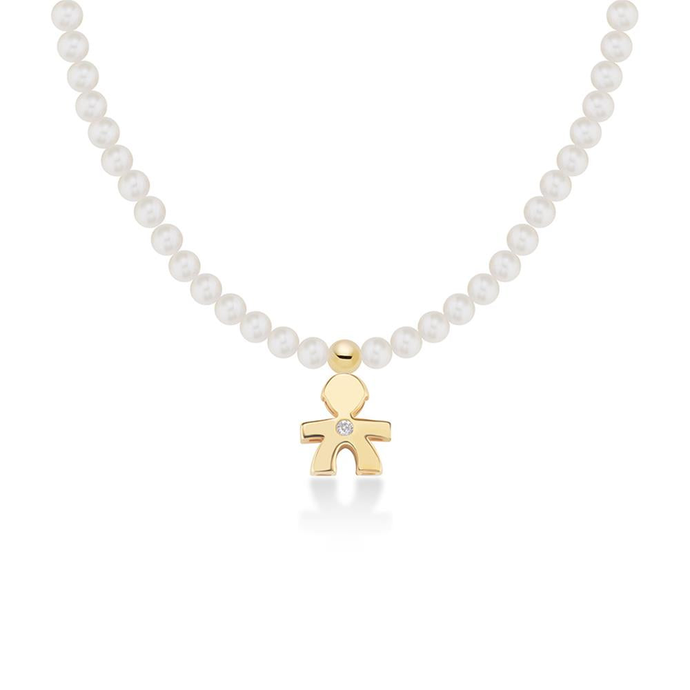Collana leBebè Perle Sagoma Bimbo Oro e Diamante