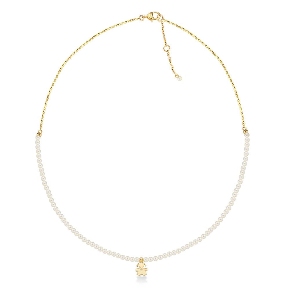 Collana leBebè Perle Sagoma Bimbo Oro e Diamante