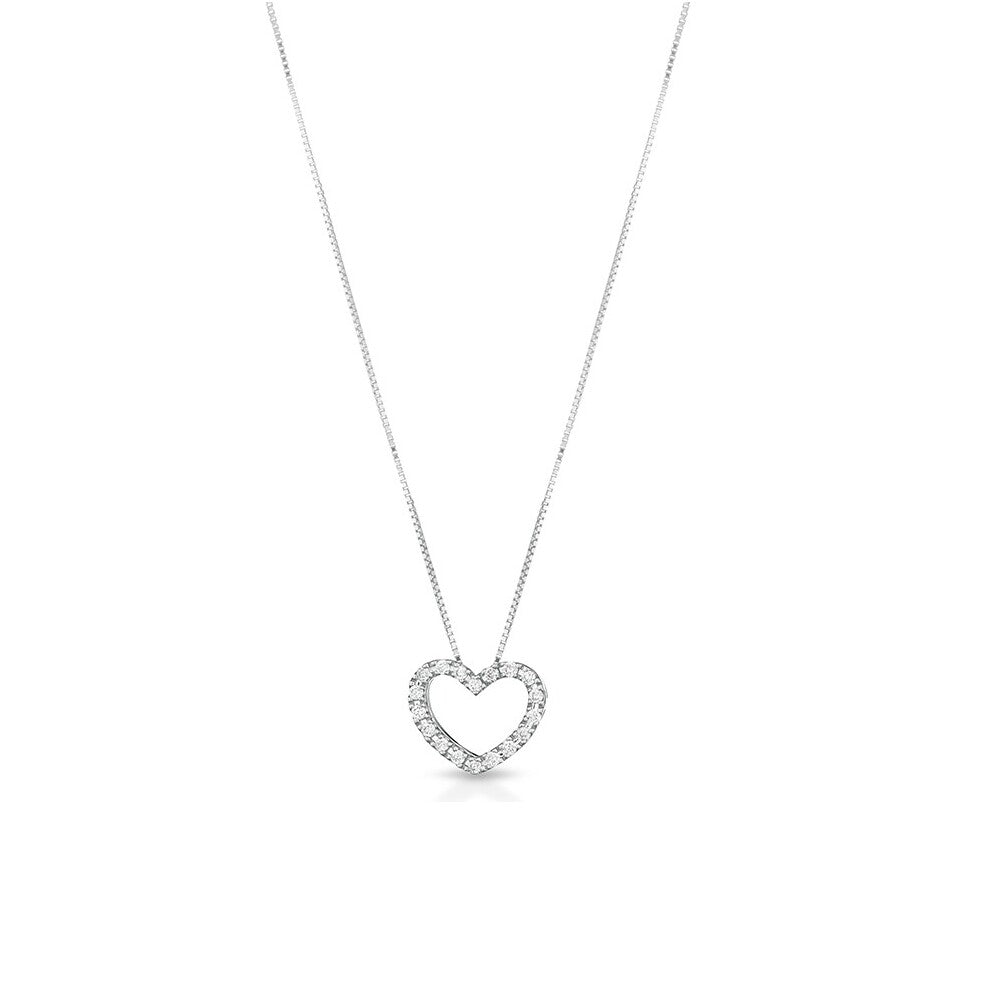 Collana Pendente CUORE LELUNE Diamonds Oro bianco e Diamanti