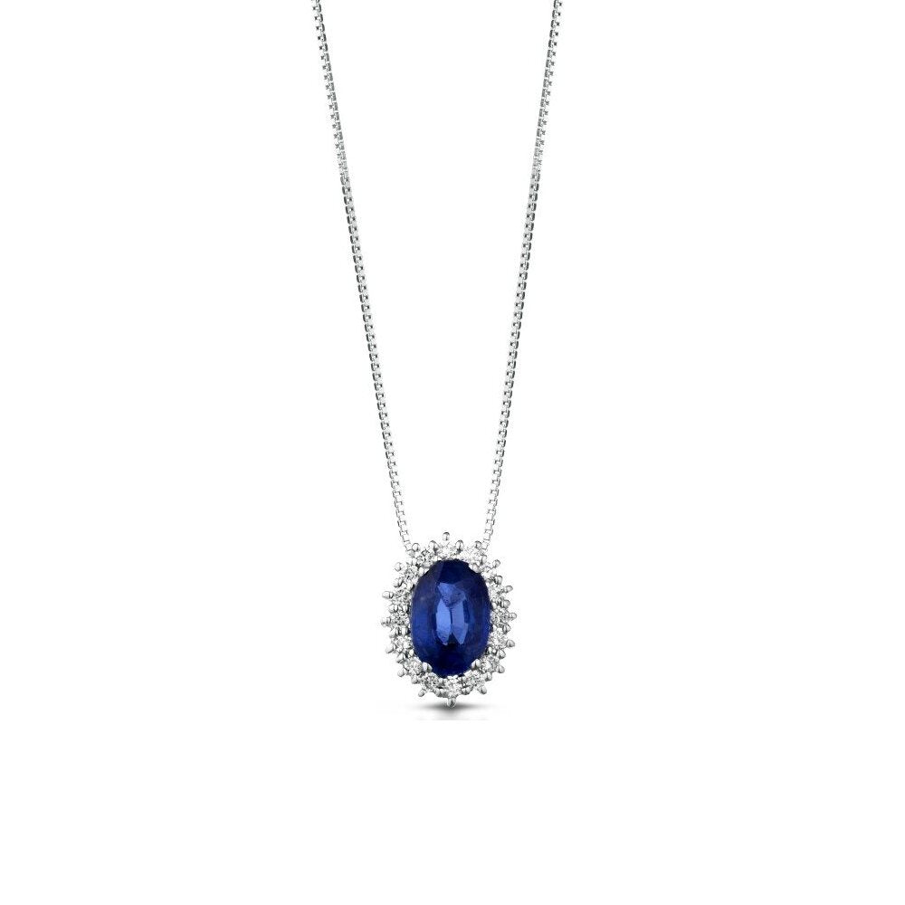 Collana con pendente LELUNE Oro, Diamanti e Zaffiro
