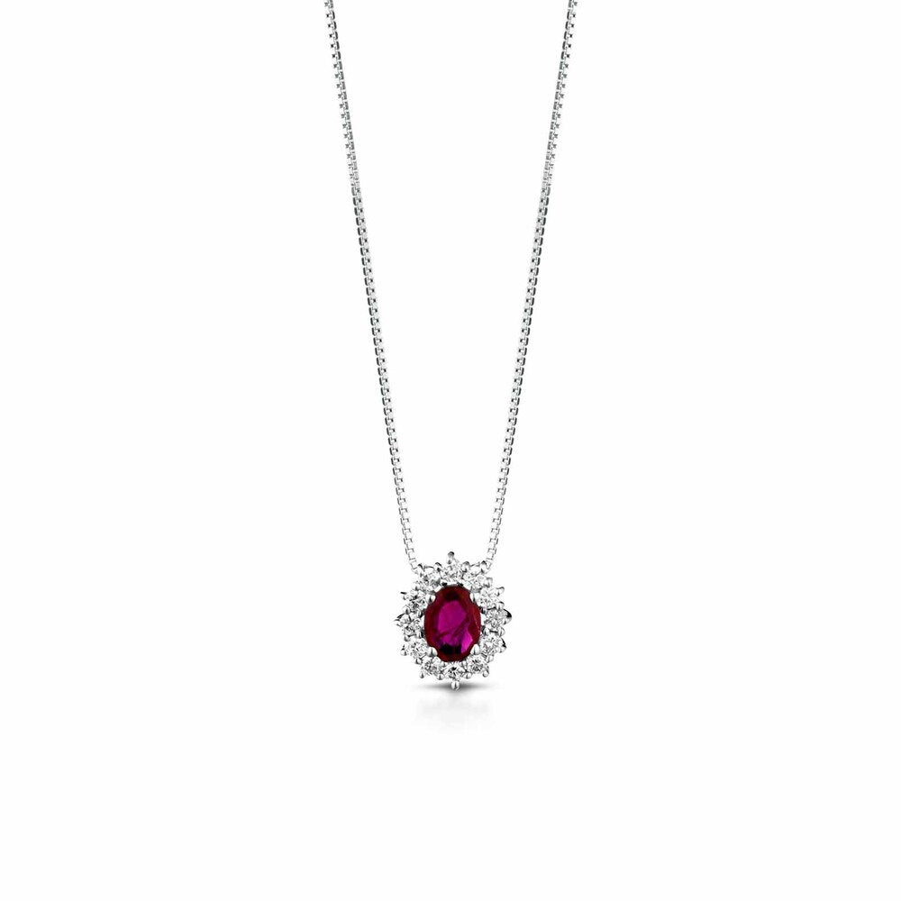 Collana con pendente LELUNE Oro, Diamanti e Rubino